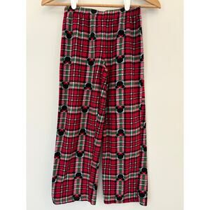 Minnie Mouse Girls Plaid Fleece Christmas Pajama Pants, Size 8